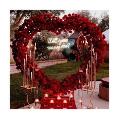 VIHOSE 6.6ft Large Metal Heart Arch Stand and Will You Marry Me LED Neon Ligh…
