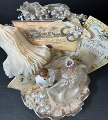 Vintage Handmade Bride & Groom Wedding Table Centerpiece Decoration