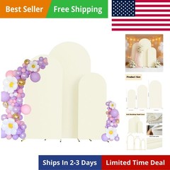 Set of 3 Wedding Arch Decorations – Spandex Fitted Stretchy Arch Stand Covers…
