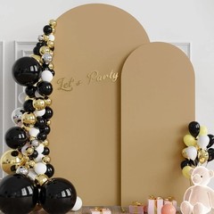 Elegant Khaki Spandex Arch Covers – Perfect for Wedding & Party Backdrops