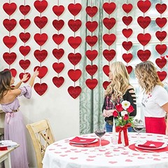 15 Pcs Heart Shape Hanging String Garland Kids Party Decor Valentine’s Day