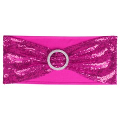 10-100Pcs Stretch Sequin Wedding Chair Bands with Buckle Slider Sashes Bow Decor