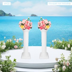 4pcs Roman Column For Wedding Landscaping Pillar Event Decorative Columnar White