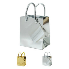 12 Metallic 5″ Mini Paper Favor Gift Bags Handles Party Events Home Decorations