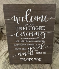 Studio His Hers Unplugged Wedding Wood Sign Welcome Ceremony Rustic Hobby Lobby