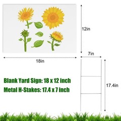 10 Pack 18 x 12 Inches White Corrugated Plastic Yard Sign with Metal Stakes f…