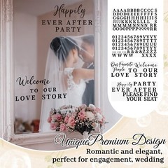 4 Pcs Wedding Mirror Welcome Sign Decal Seating Chart Stickers DIY Wedding Pa…