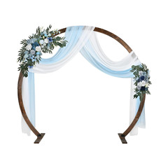 7.9FT Round Wooden Wedding Arch – Elegant Backdrop for Weddings & Celebrations