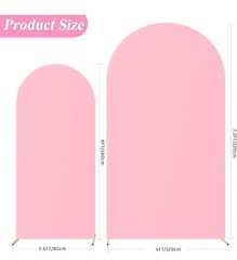 Fomcet Set Of 2 Wedding Arch Covers 6FT , 7.2FT Pink Arch Backdrop Cover 2 Sided