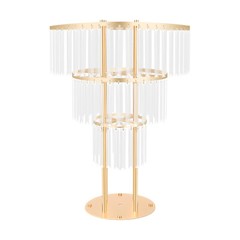 Wedding Gold Crystal Flower Stand, Round Pedestal Stand, Crystal Flower Stand
