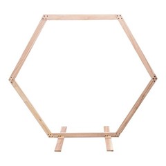7.1 FT Hexagon Wood Wedding Arch Frame Decor Wood Hexagon Arch Backdrop Stand