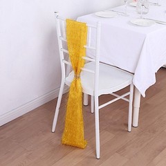 5 GOLD Polyester Chair SASHES Metallic Fringe Party Events Home Decorations