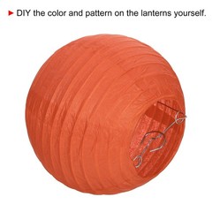 6pcs 6 Inch Folding Hanging Paper Lanterns Small Lampshade Orange