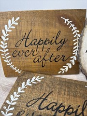 Rustic Wedding Decor Bundle Happily Ever After Signs + Memorial Heaven Sign