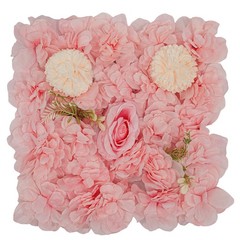 6pcs Artificial Flower Walls Pink Dahlia Rose Panels for Wedding Décor 15*15in