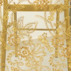 GOLD Organza Embroidered Floral Sequin Chiavari Chair Back SLIPCOVER Party Event