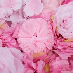 6 Pcs Wedding Flower Wall Panel Floral Backdrop Silk Rose Wall 40*60cm Dark Pink