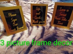 Wedding Decorations Set – Signs, Picture Frames, Cake Toppers, Candles