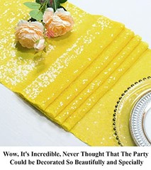 Table Runner Sequin Table Cover 12×108 inches Christmas 2pc 12x108inch Yellow