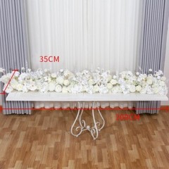 Artificial Rose Strip Table Runner Flower Row Arrangement Wedding Backdrop Wall