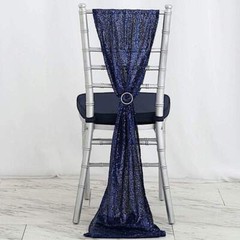 Extra Wide NAVY BLUE Premium Sequined Chair Sashes Wedding Events Decorations