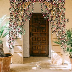 2Pcs 16.4Ft Fake Flower Garland Artificial Rose Vines | Pink Faux Flower