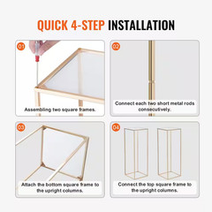 10 PCS 31.5 In. High Wedding Flower Stand, with Acrylic Laminate, Metal Vase Col