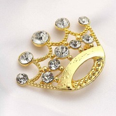2 in Metal Rhinestones Crown Brooch Chair SASH PIN Party Events Decorations