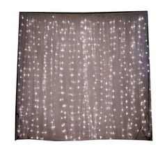 Warm White LED Lights on Organza BACKDROP 18 ft x 9 ft Wedding Decorations