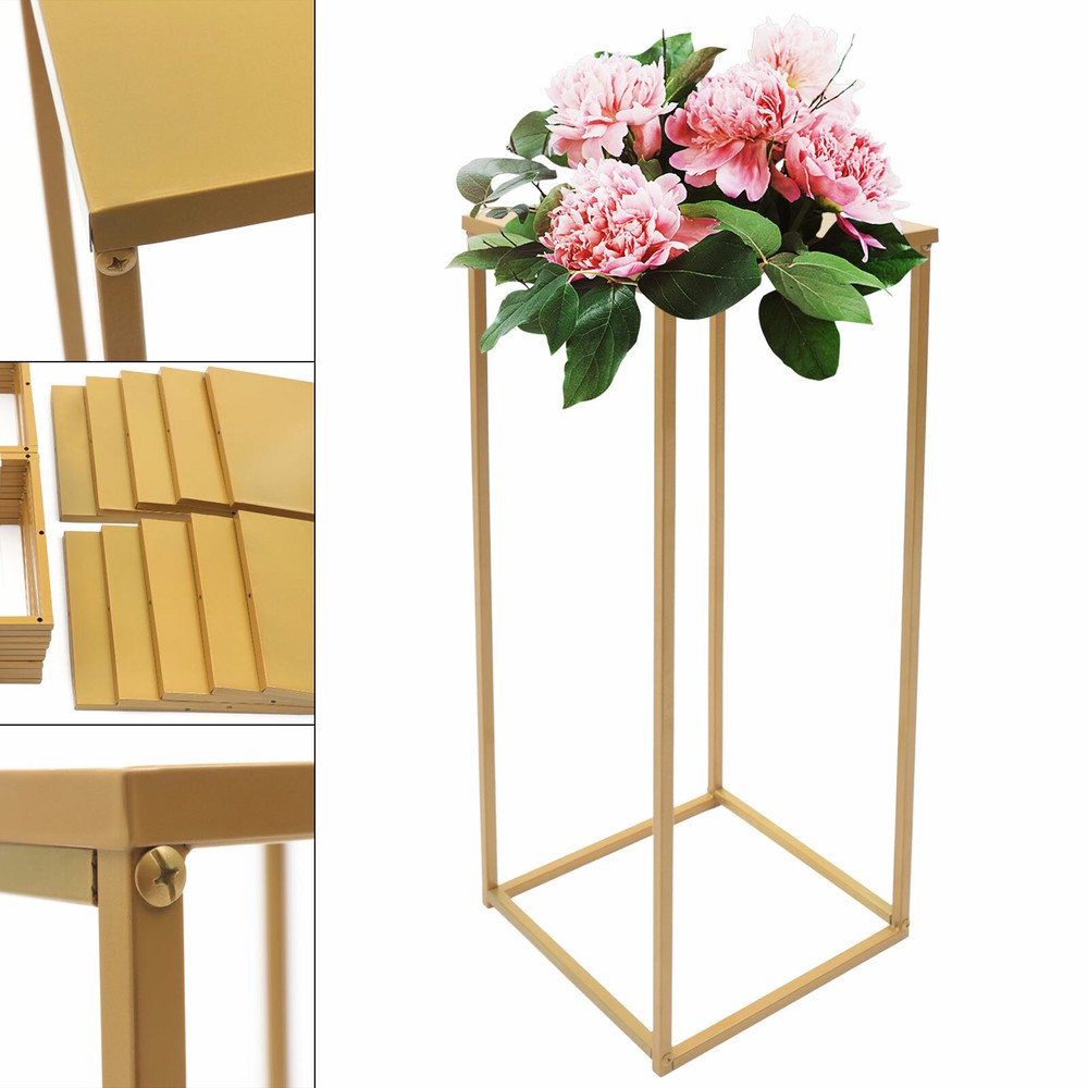 10Pcs Gold Iron Metal Flower Stand Pedestal Centerpiece for Weddings