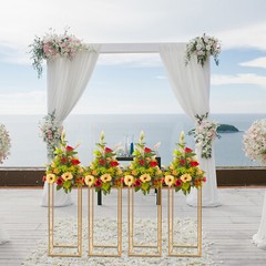 4Pcs Metal Flower Stand Party Wedding Centerpiece Column Holder Rack Decor