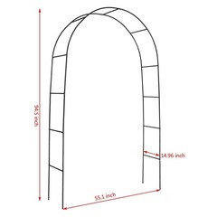 3Pack Heavy-Duty Metal Garden Trellis Rustproof Arched Climbing Plant Support US