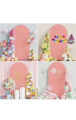 6.6FT Wedding Arch Cover Spandex Fitted Wedding Arch Stand Cover Round Dusty Ros