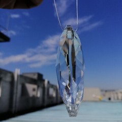 10Pcs 60mm Clear K9 Crystal Horse-Eye Drop Prism Pendant Lamp Lighting Parts
