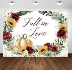 Autumn Wedding Fall In Love Backdrop Tapestry 7ft X 5ft Bridal Shower New