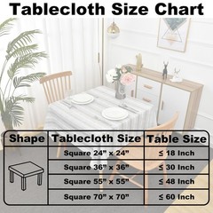 Farmhouse Striped Embroidery Square Tablecloth, Openwork Heavy Weight Linen W…