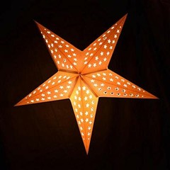 Quasimoon 24″ Solid White Cut-Out Paper Star Lantern, Hanging Decoration by P…