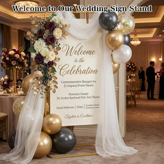 Wedding Welcome Sign Stand, 68″X31″X20″ Welcome to Our Wedding Sign Holder