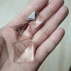 100pcs 14~30MM 2 Holes Square Crystal Beads Prism Chandelier Curtain Accessories