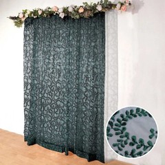 8ft x 8ft HUNTER GREEN Tulle Backdrop CURTAIN Drape Panel Embroidered Sequins