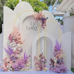 Versatile Set of 2 Wedding Arch Stand in Gold – 7.2FT & 6FT for Memorable Decor