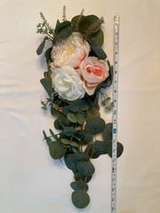 Eucalyptus, Rose & Carnation Swag Chair/Pew Wedding Decor- Set of 10
