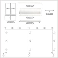 10x20ft Backdrop Stand, Wedding Party Backdrop Stand Pipe Kit Curtain Frame