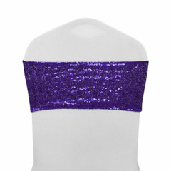 10/25/50/100Pcs Spandex Stretch Sequin Chair Sashes Bow Band Wedding Party Decor