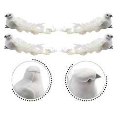 Pack of 4 Foam Doves Artificial Peace Doves for Wedding Beautiful Bird Decor