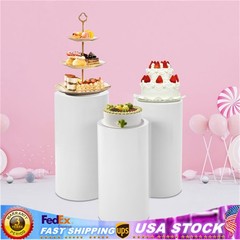 3 Piece Round Cylinder Pedestal Stands For Party Wedding Party Display Decor