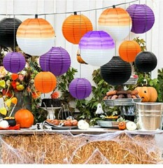 14 PCS Chinese Paper Lanterns, Round Decorative, Hanging Chinese Tissue Lanterns