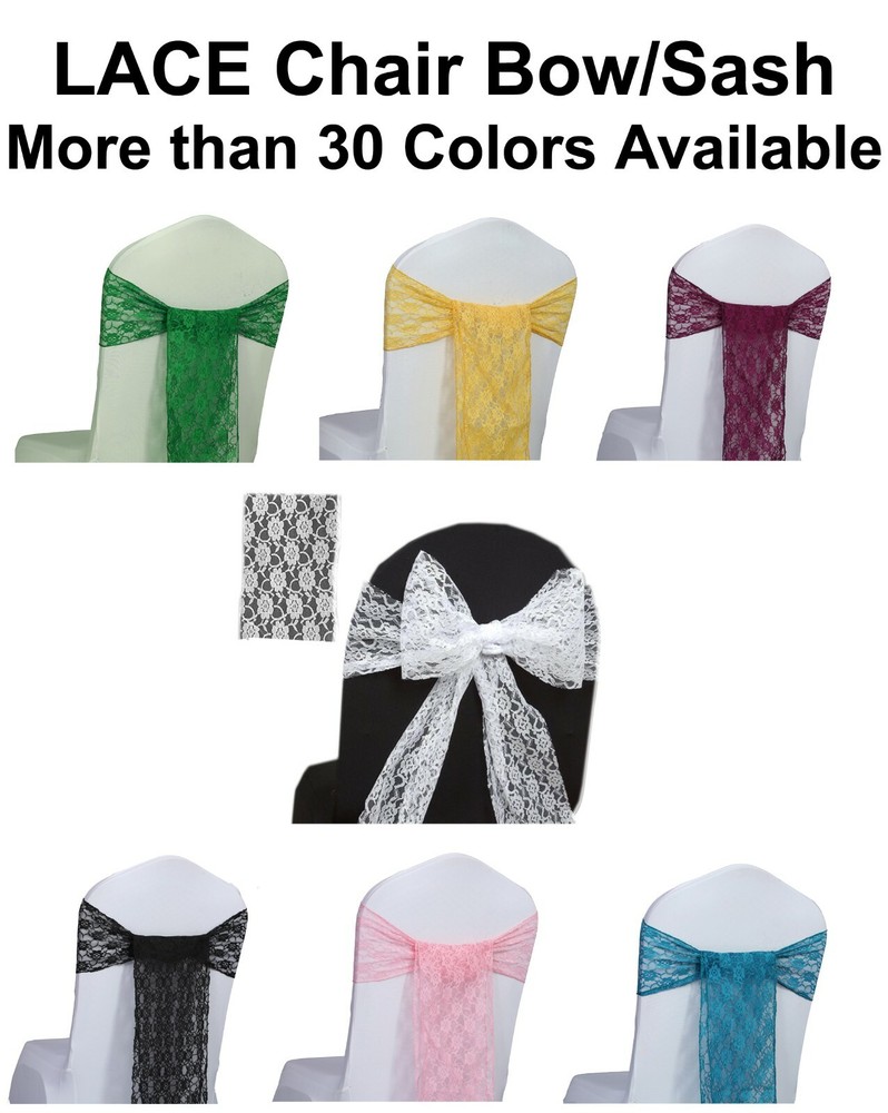 100 Lace Chair Sashes Bows Ties Wedding Engagement B’day Party Décor – FREE SHIP