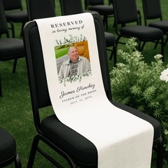 Custom Photo Reserved Fabric Memorial Wedding Seat Banner