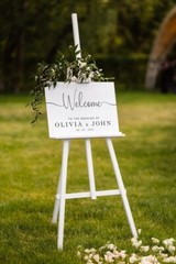 Custom Wedding Welcome Sign simple white background Outdoor Indoor Sign For Gift